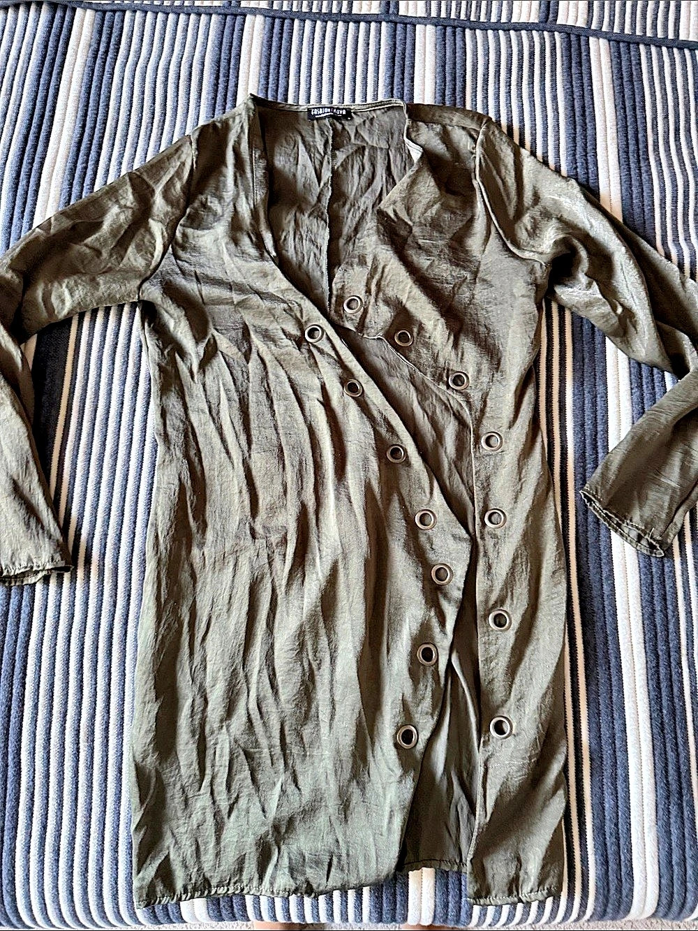 Fashion Nova Button-Front Mini Dress in Green Like New